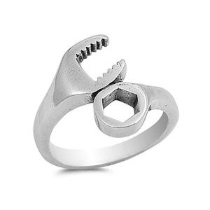 Wrench Plain Ring 925 Sterling Silver